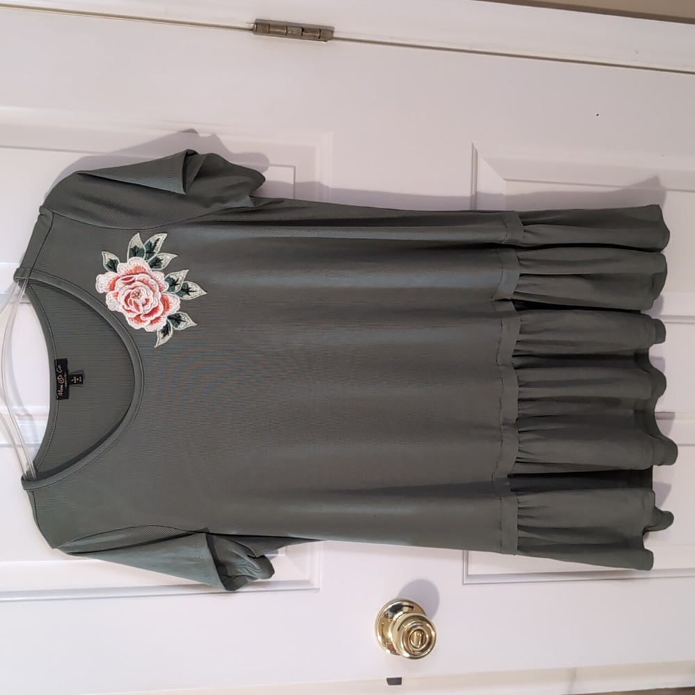 Olive maternity drop waist t-shirt
